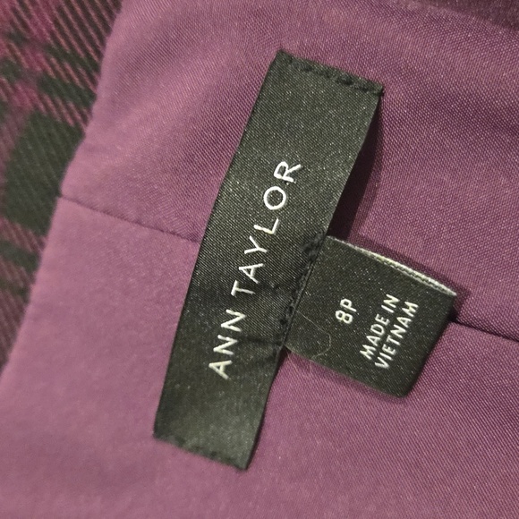 Anne Klein Purple Plaid Cropped Pantsuit - Picture 14 of 15